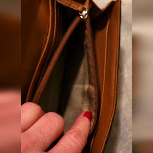 VINTAGE Michael Kors Long Monogram Bifold Snap Wallet Brown 7. 75 X 4" - Picture 14 of 16